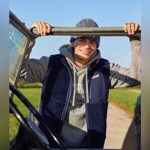vineyard vines Men’s M Blue Heritage High-Pile Fleece SuperShep Vest - NWOT!